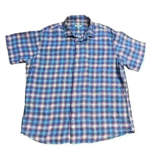 Peter Millar Men’s Short Sleeve Button Down Shirt Size XL 100% Linen Beachy